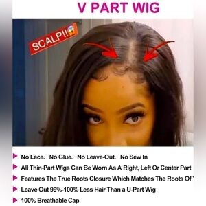 V-PART Body Wave 10 inch Human Hair Wig NIP